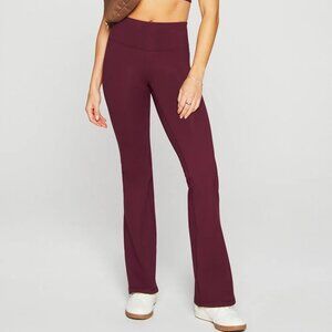 Fabletics Boost PowerHold High-Waisted Flare Pant, Medium Tall, Merlot